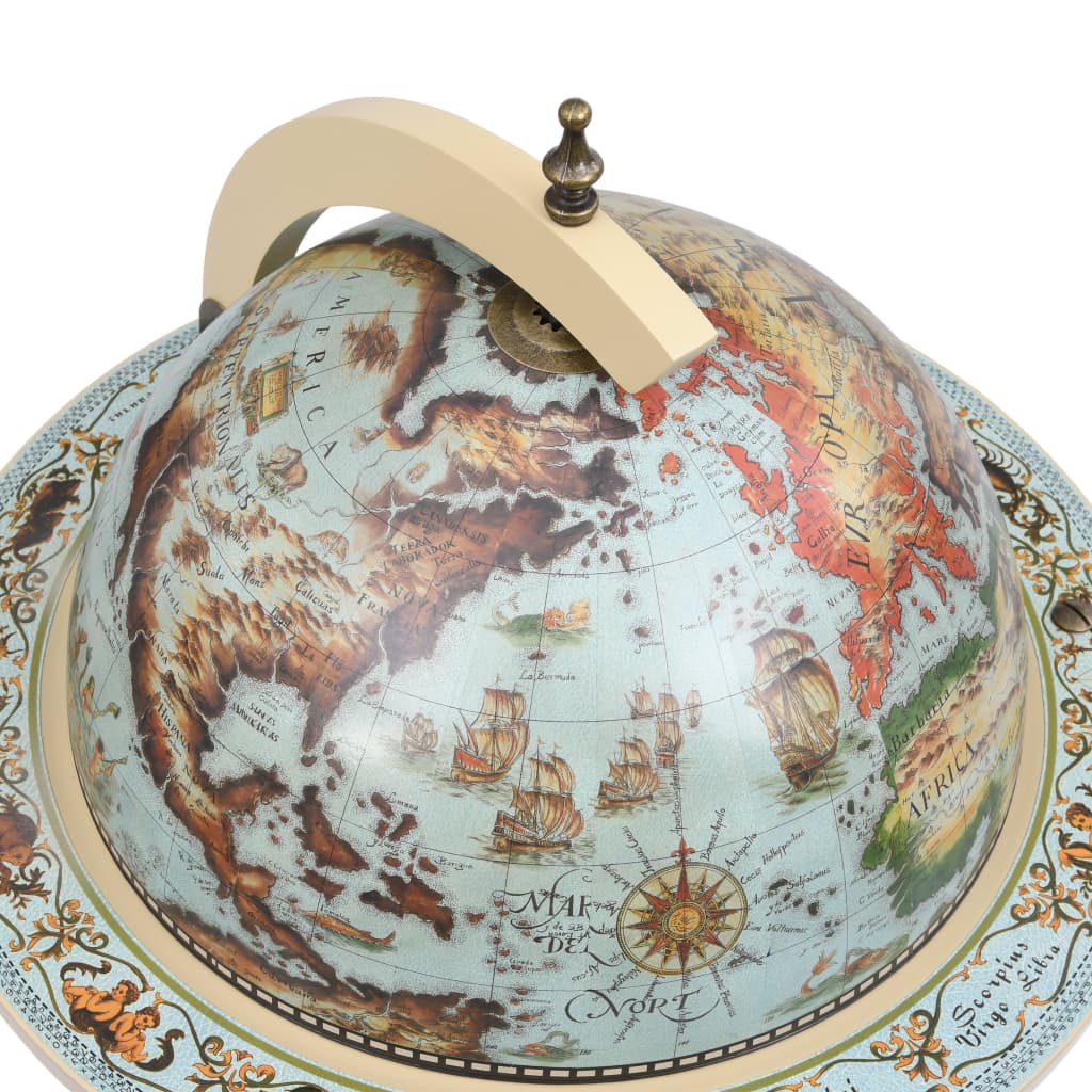 vidaXL Globe Bar Cart Globe Wine Bar Liquor Bar Cabinet Solid Eucalyptus Wood