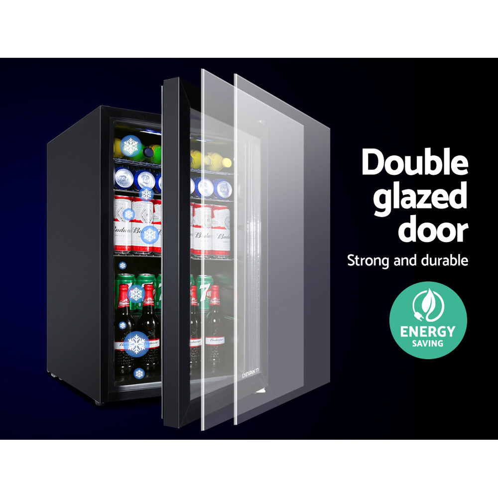 NNEDSZ 70L Bar Fridge Glass Door Mini Countertop Freezer Fridges Bottle Cooler-3