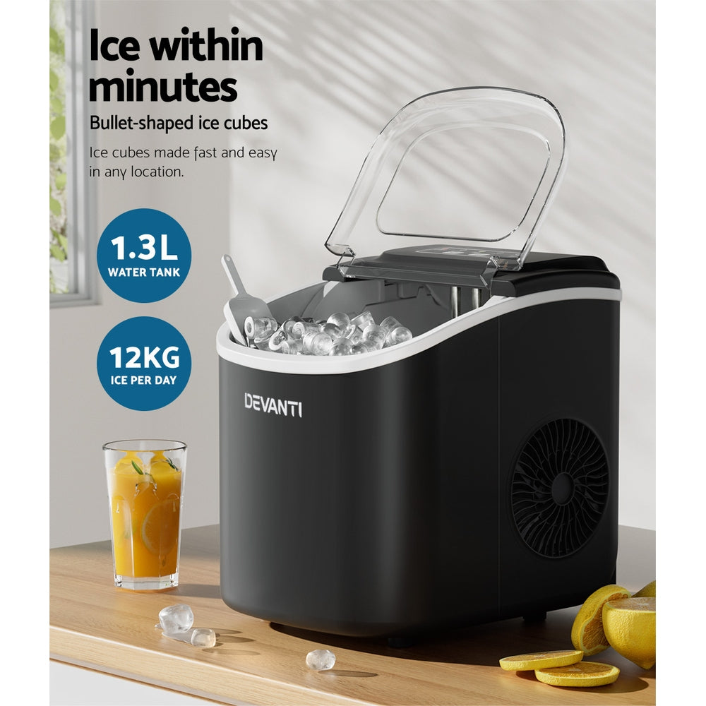 NNEDSZ Portable Ice Maker Machine Ice Cube T12kg Bar Countertop Black-3