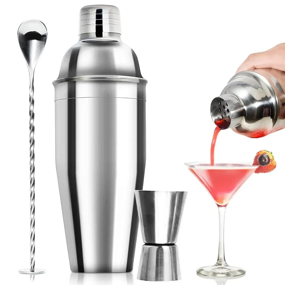 NNEOBA 6pcs Stainless Steel Cocktail Shaker Bartending Kit-0