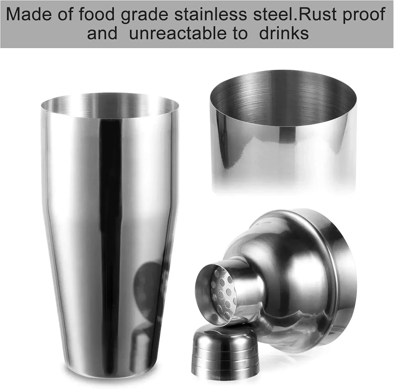 NNEOBA 6pcs Stainless Steel Cocktail Shaker Bartending Kit-1