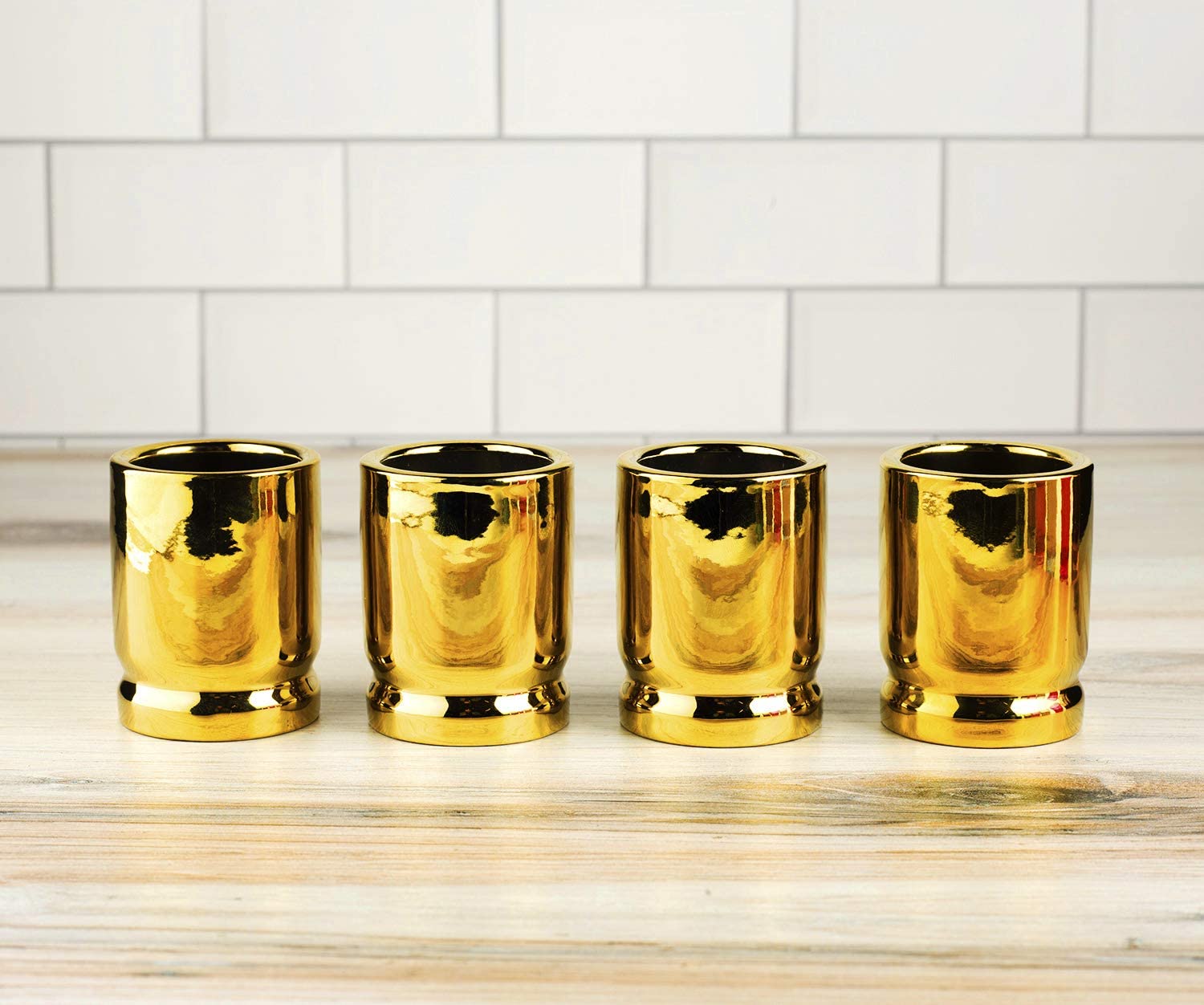The Wine Savant 50 Caliber Bullet Shot Glasses Set - Set of 4 - Each holds 2 Ounces - Tactical Bullet Casings Shot Glasses-2