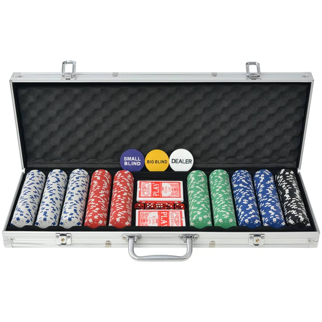 NNEVL Poker Set with 500 Chips Aluminium-0