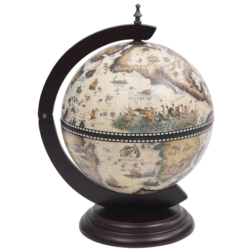 vidaXL Globe Wine Bar Tabletop Wine Rack Bar Cabinet Solid Eucalyptus Wood