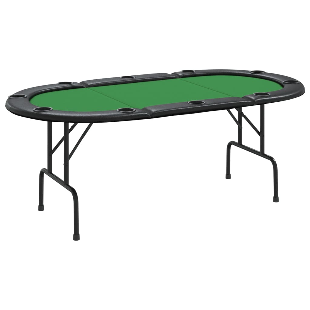 vidaXL 10-Player Folding Poker Table Card Gaming Table Furniture Blue/Green-4