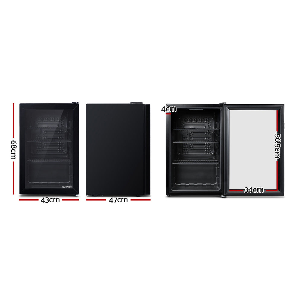 NNEDSZ 70L Bar Fridge Glass Door Mini Countertop Freezer Fridges Bottle Cooler-1