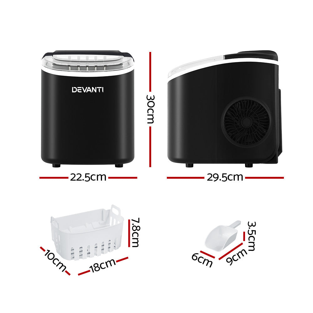 NNEDSZ Portable Ice Maker Machine Ice Cube T12kg Bar Countertop Black-1