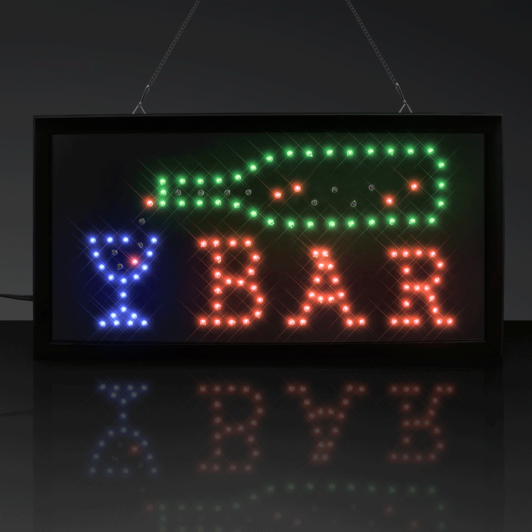 Light Up Retro Flashing Plug in Bar Vintage Sign-2