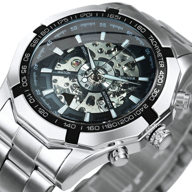 Watch Men Skeleton Automatic Mechanical Watch Gold Skeleton Vintage Man Watch Mens Watches