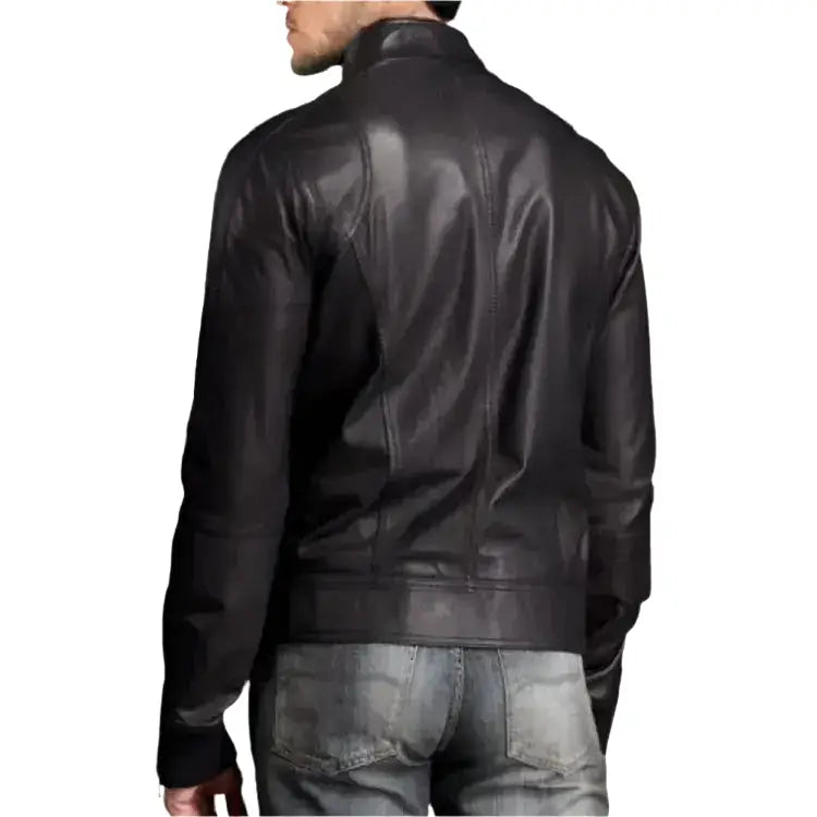 Mens Leather Bomber Jacket